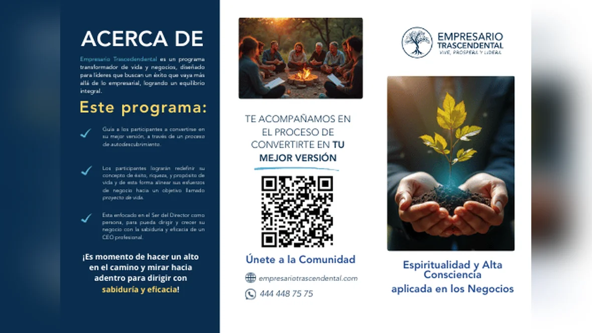 Portada: Empresario Trascendental · Tríptico